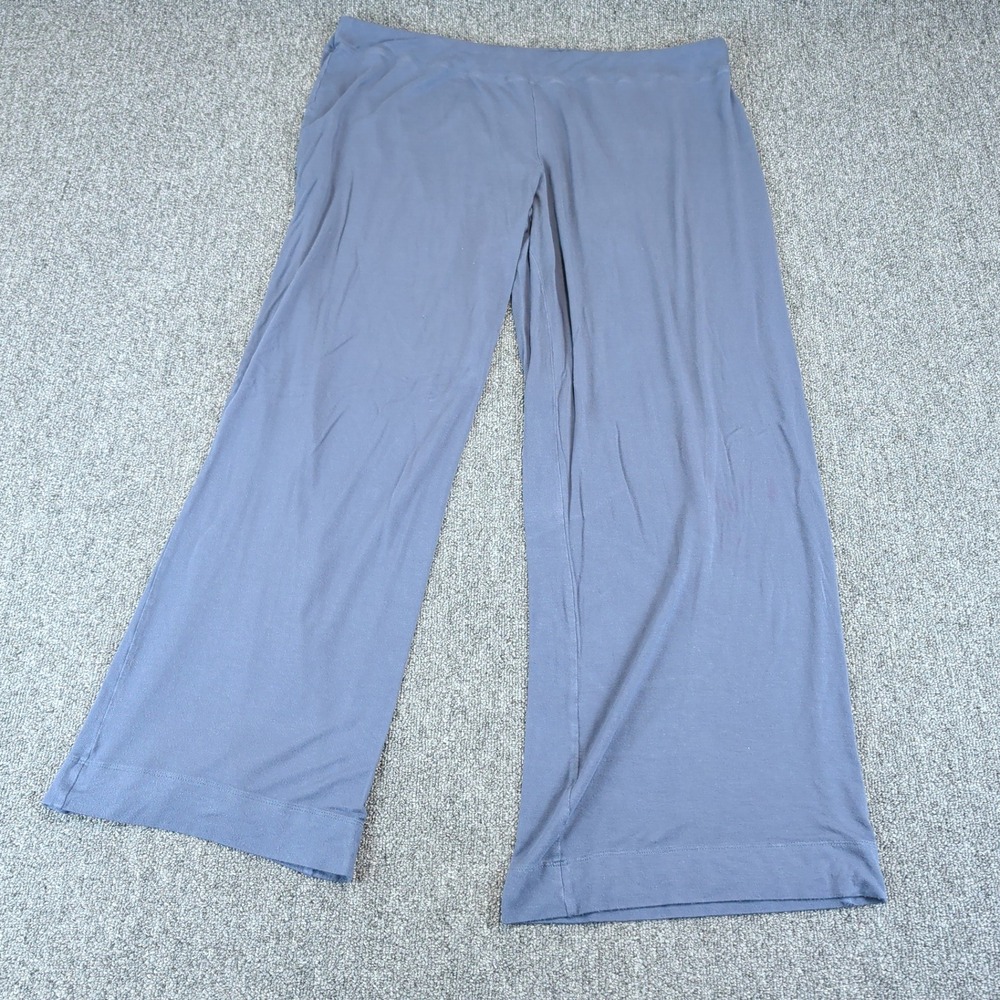 Soma Womens Pajama Pants XL Bamboo Rayon Blue Cool‎ Nights Wide Leg Lounge Sleep